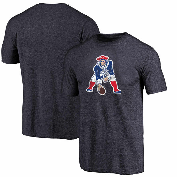 New England Patriots NFL Pro Line Throwback Logo Tri Blend T-Shirt Navy